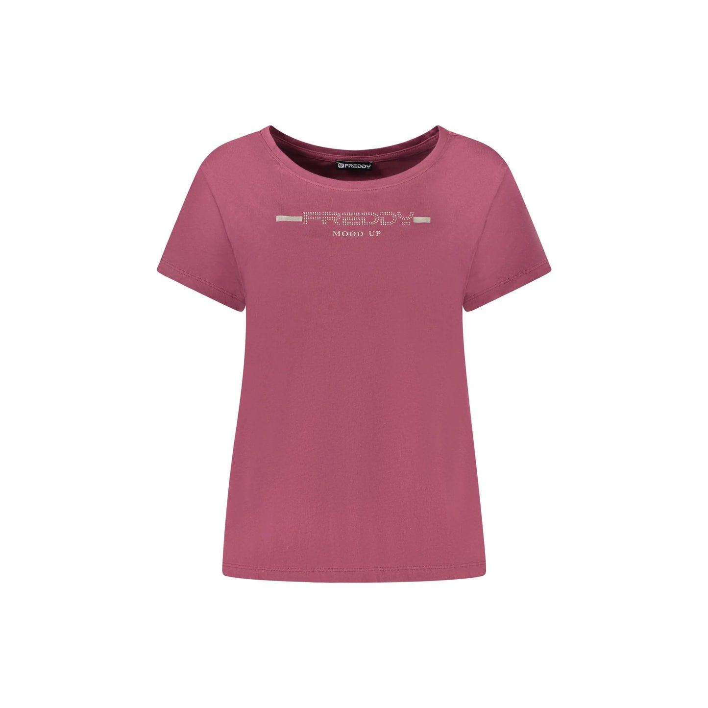 Freddy T-Shirt Maniche Corte Donna Viola Applicazione Strass - foto prodotto