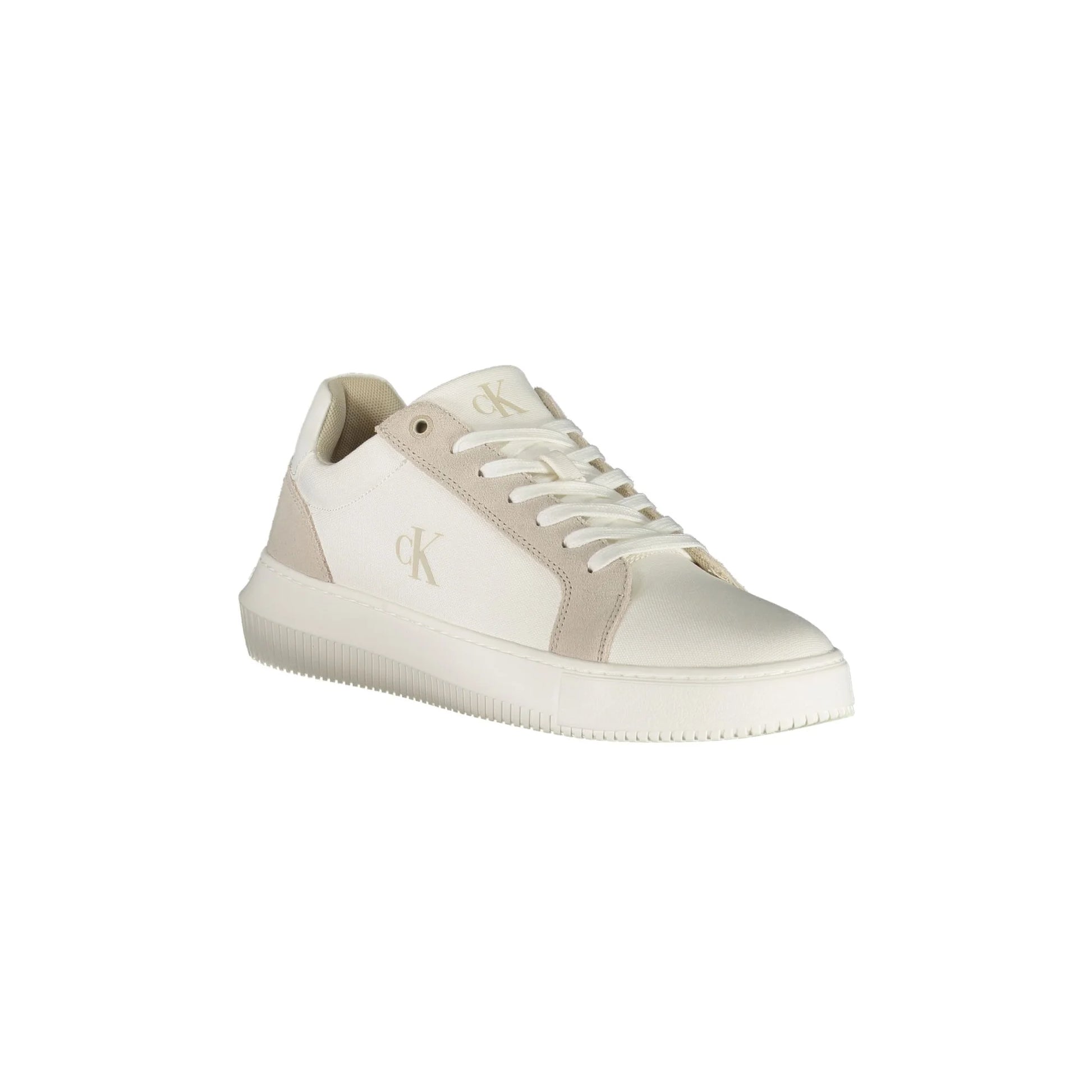 CALVIN KLEIN Scarpe Sneakers Uomo Bianche con Dettagli Grigi e Plantare Removibile bianco - vista 2