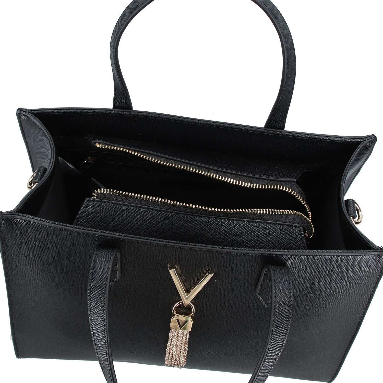 VALENTINO BAGS Borsa Donna a Mano Nera con Tracolla Removibile