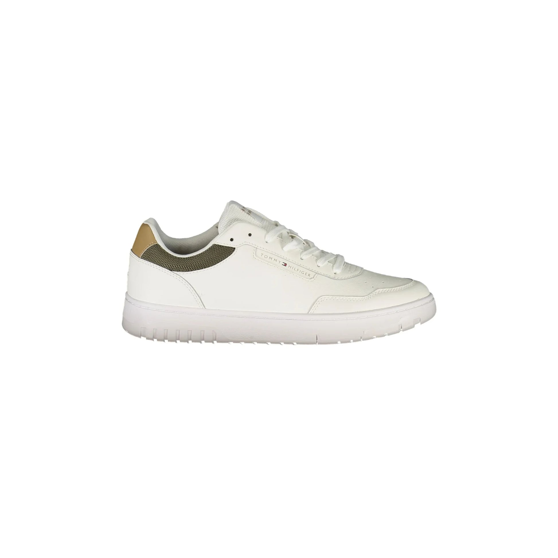 TOMMY HILFIGER Scarpe Sneakers Uomo Bianche con Dettagli Verde e Beige Bianco - foto prodotto