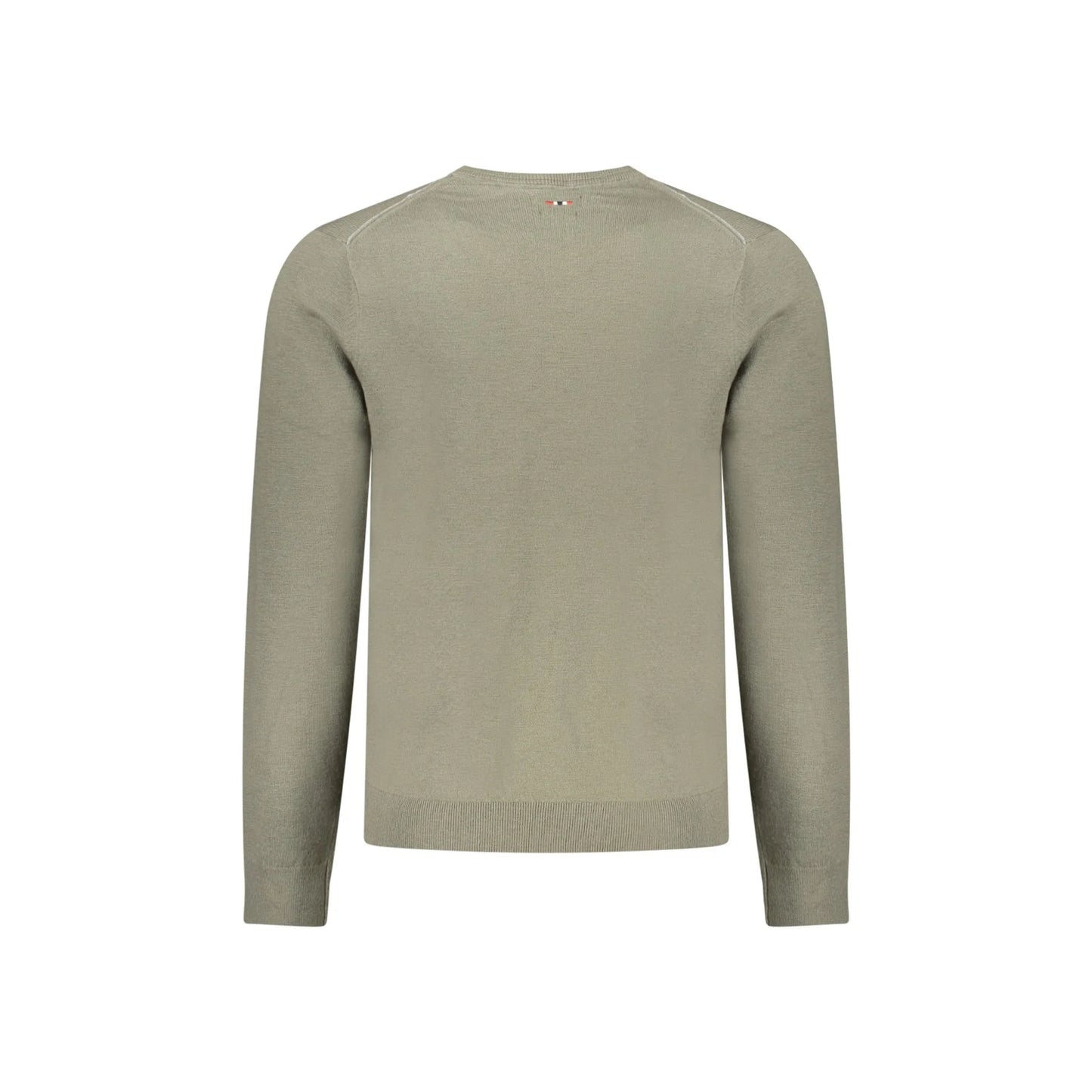 Napapijri Maglione Uomo Verde Girocollo con Ricamo Logo Maglie - vista 2