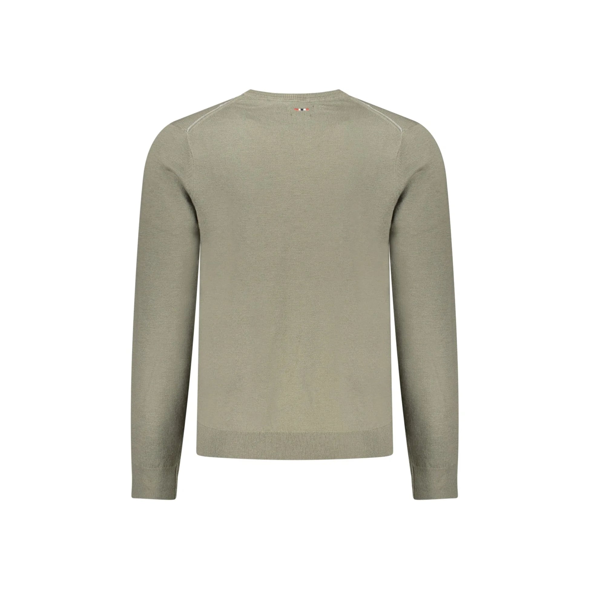 Napapijri Maglione Uomo Verde Girocollo con Ricamo Logo Maglie - vista 2