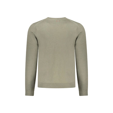 Napapijri Maglione Uomo Verde Girocollo con Ricamo Logo Maglie - vista 2
