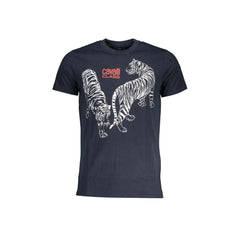 Cavalli Class T-Shirt Korte Ærmer Mand Blå Print