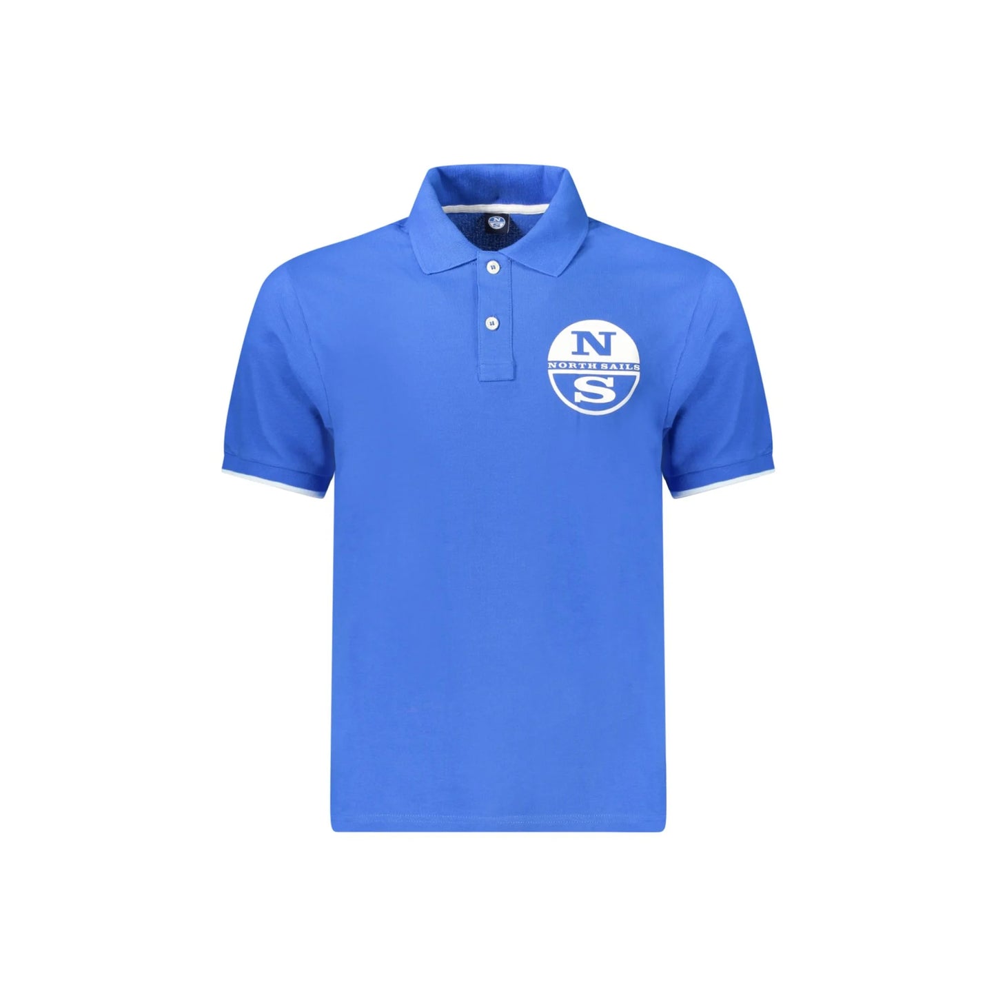 North Sails Polo Uomo Maniche Corte Dettagli Contrasto Stampa Logo Blu - foto prodotto
