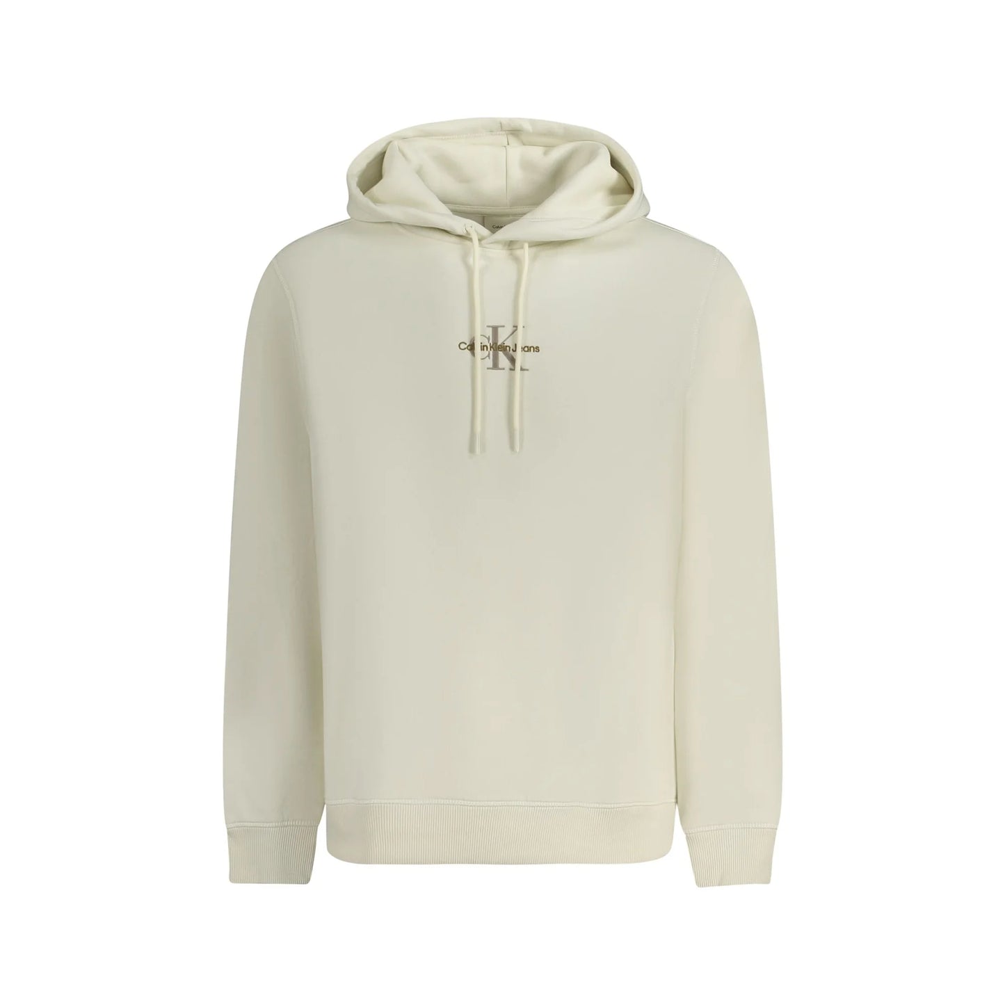 Calvin Klein Felpa Uomo Bianca Cappuccio Felpata Ricamo Logo Felpe Bianco - foto prodotto