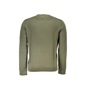 Napapijri Maglia Uomo Verde Girocollo Regular Fit con Ricamo e Logo Maglie - vista 2