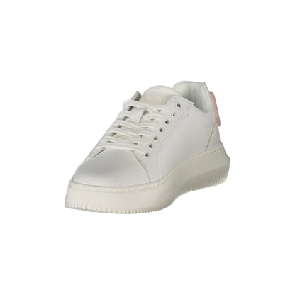 CALVIN KLEIN Calzature Sportive Donna Bianche con Dettagli Rosa Sneakers bianco - vista 3