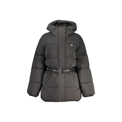 Calvin Klein Giubbotto Donna Cappuccio Zip Tasche Water Repellent Logo Giubbotti e Giacche Nero - foto prodotto