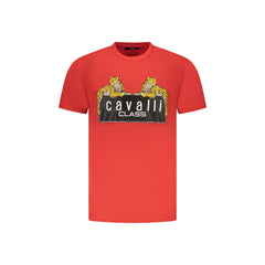 Cavalli Class T-Shirt Maniche Corte Uomo Rossa Stampa