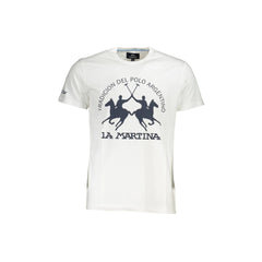 La Martina T-Shirt Maniche Corte Uomo Bianca Stampa Logo