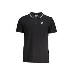 Fila Polo de Manga Curta Masculina Preta com Logo