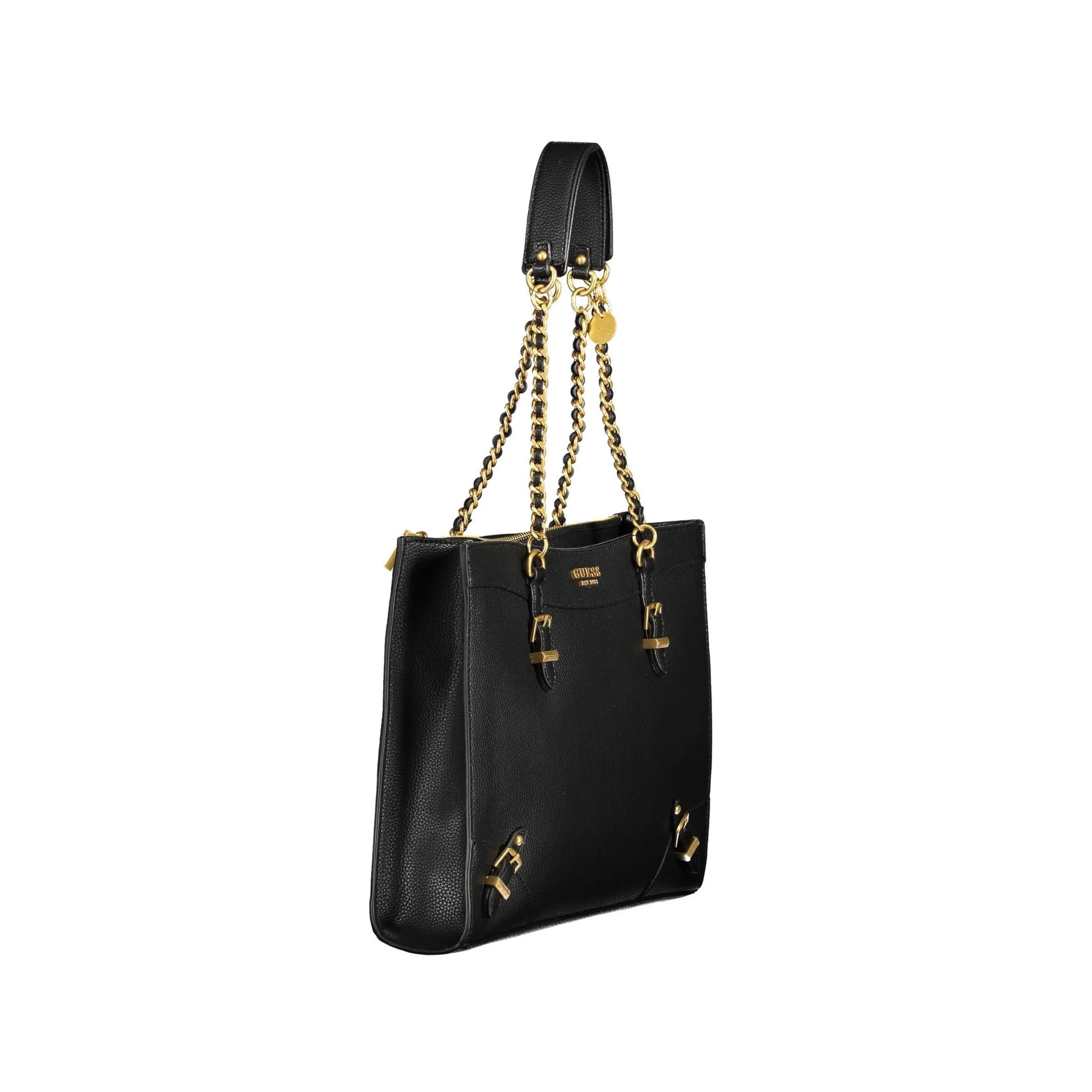 Guess Jeans Borsa a Spalla Donna Nera con Chiusura con Zip Borse nero - vista 3