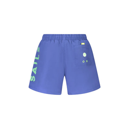 North Sails Costume da Mare Uomo Blu Stampa Logo - vista 2