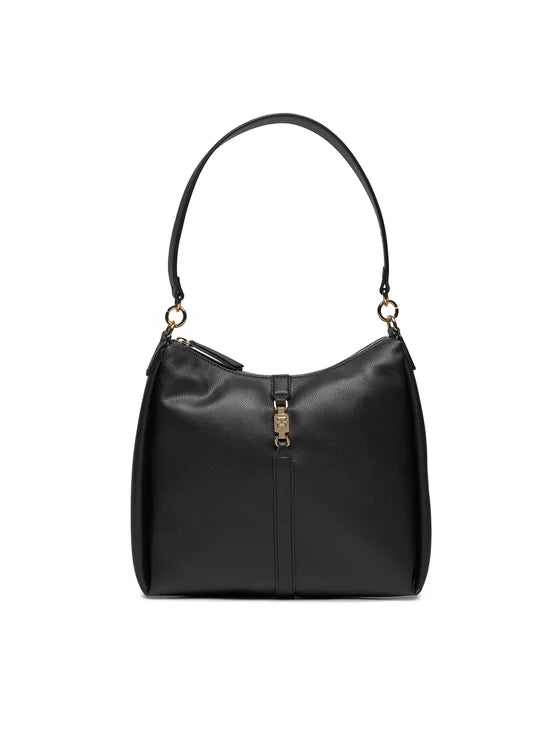 tommy hilfiger borsetta th feminine hobo aw0aw15713 nero 8720645810834 - immagine 1