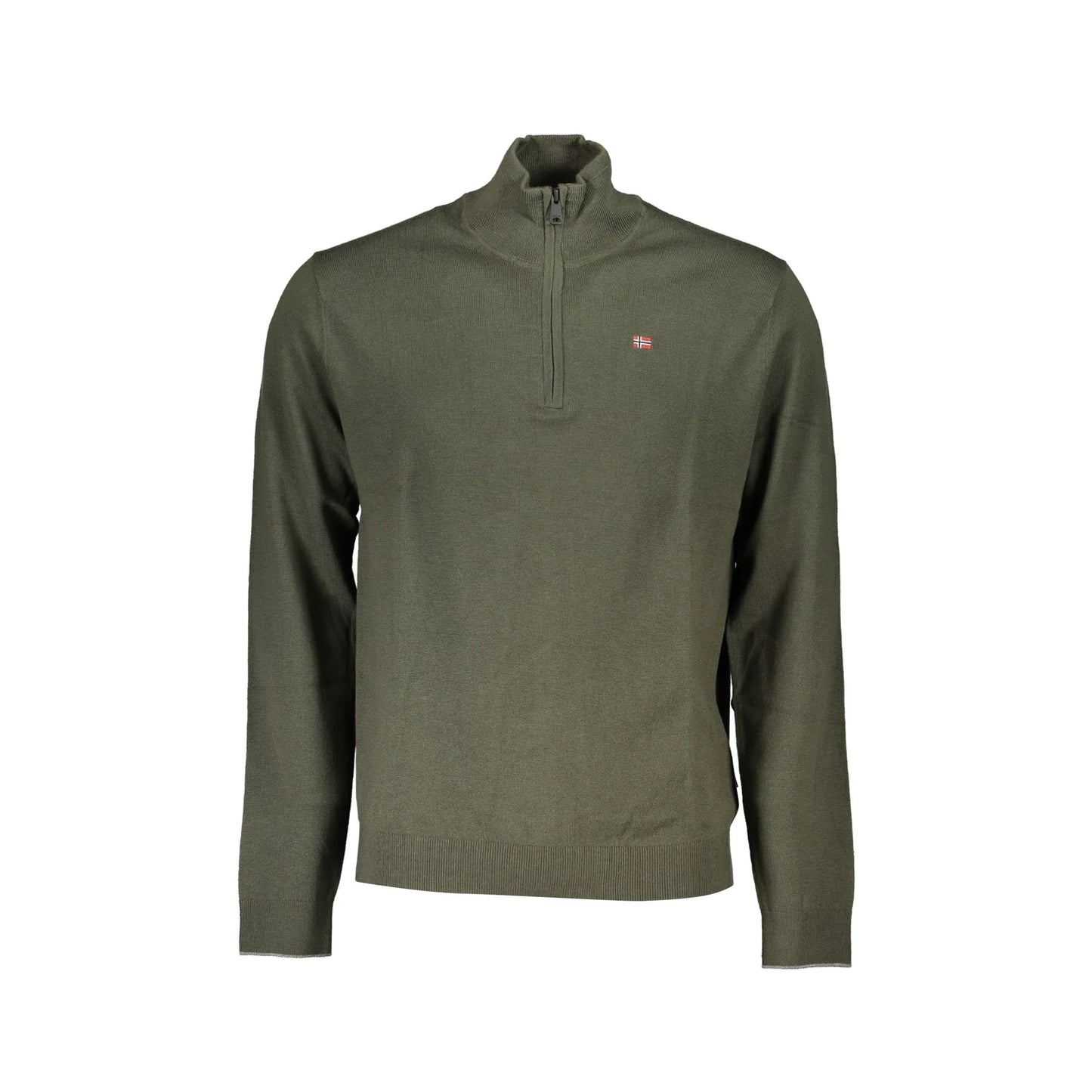 Napapijri Maglione Uomo Verde Mezza Zip Maniche Lunghe Maglie - foto prodotto