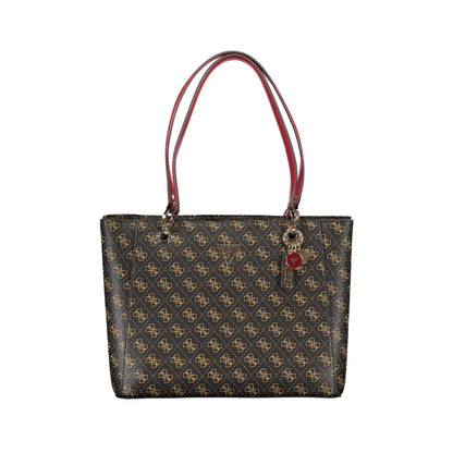 GUESS JEANS Borsa Donna Noelle Marrone a Spalla con Dettagli a Contrasto Borse - foto prodotto