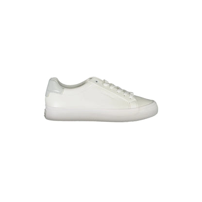 CALVIN KLEIN Scarpe Sportive Donna Bianche in Pelle con Lacci Sneakers Bianco - foto prodotto