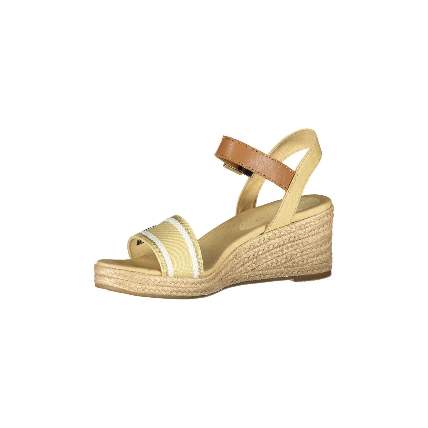 Tommy Hilfiger Sandali Pelle Sandali Donna Beige Tacco 7 cm Logo - vista 3
