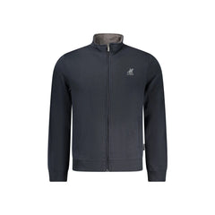 U.S. Grand Felpa Uomo Blu con Zip Felpata Tasche Ricamo Logo