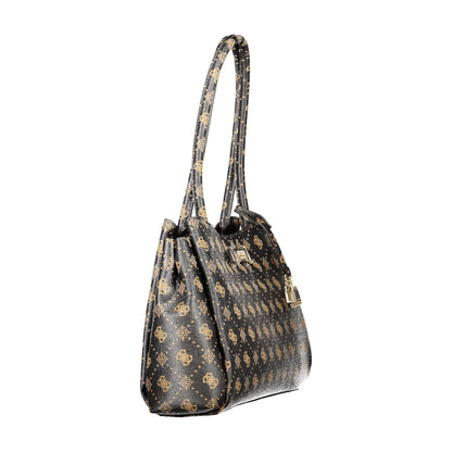 Guess Jeans Borsa a Spalla Donna Marroni Stampa Logo Borse - vista 3