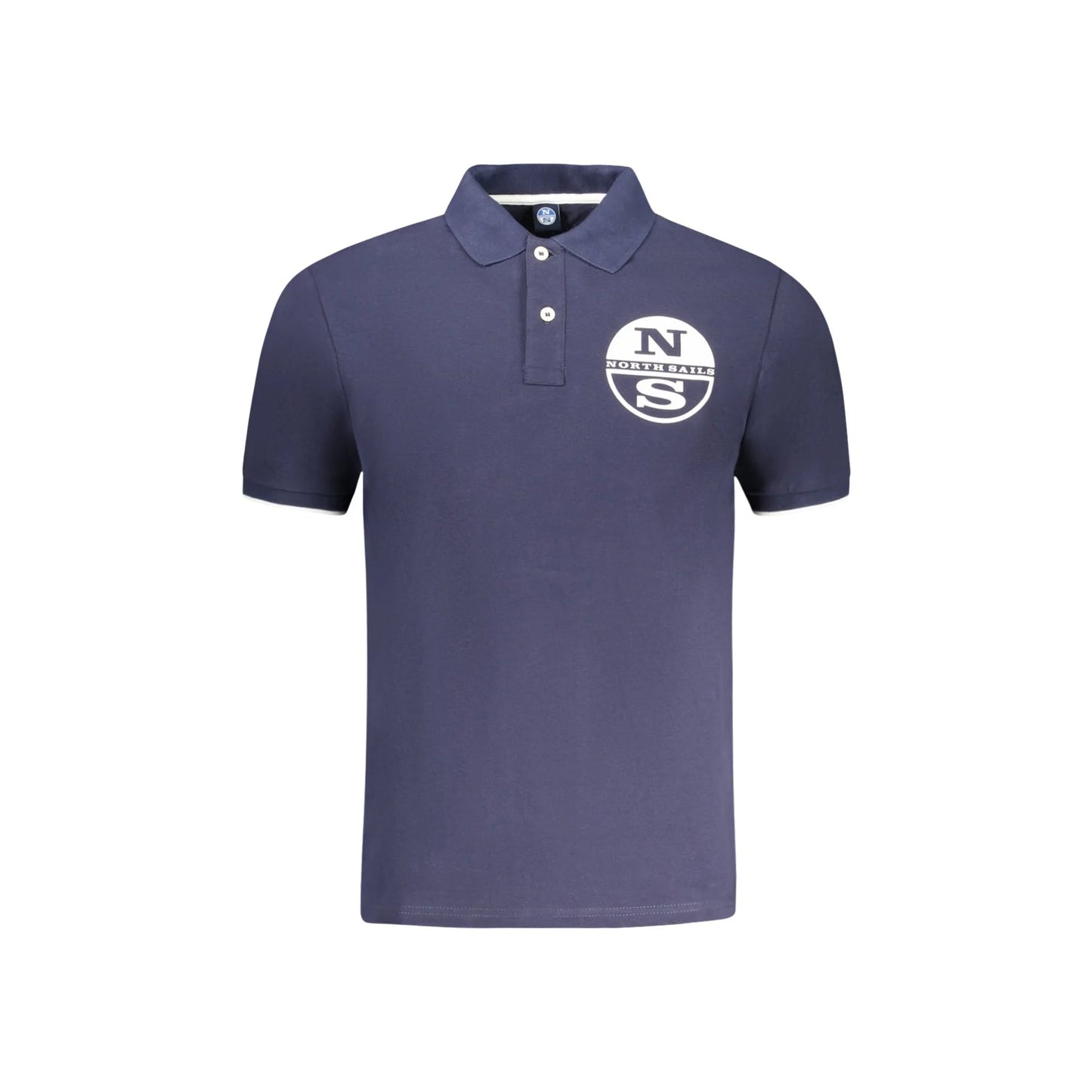 North Sails Polo Uomo Blu Maniche Corte Contrasto Stampa Logo - foto prodotto