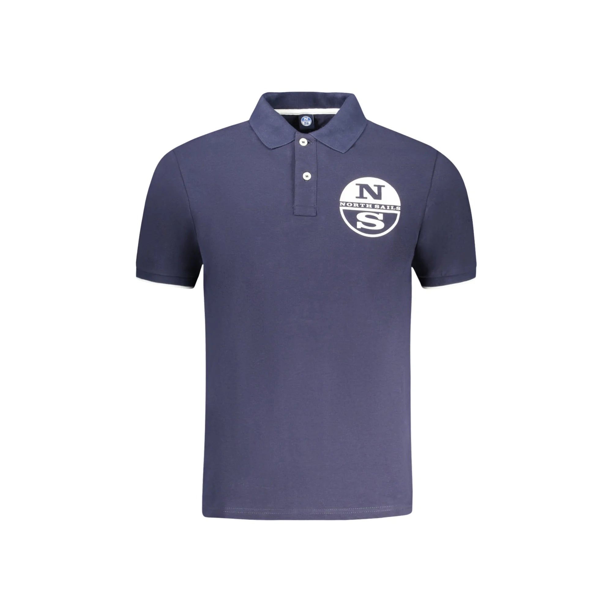 North Sails Polo Uomo Blu Maniche Corte Contrasto Stampa Logo - foto prodotto
