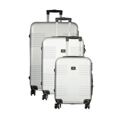 LAURA BIAGIOTTI Set 3 Trolley Grands Argent avec Roues et Fermeture à Combinaison