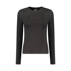 Guess Jeans T-Shirt Maniche Lunghe Donna Nera Ricamo