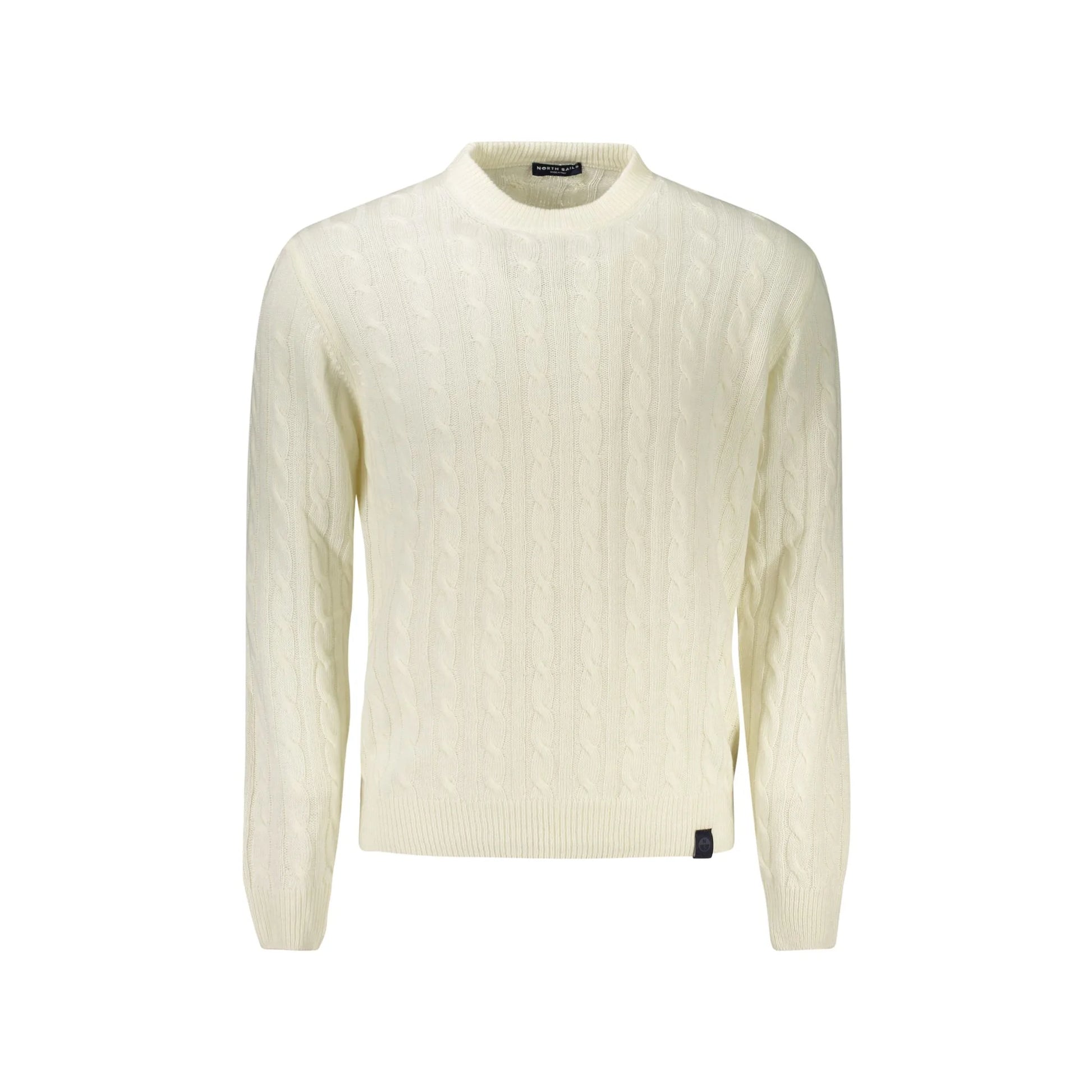 North Sails Maglione Uomo Bianco Girocollo a Treccia in Lana Maglie - foto prodotto