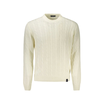 North Sails Maglione Uomo Bianco Girocollo a Treccia in Lana Maglie - foto prodotto