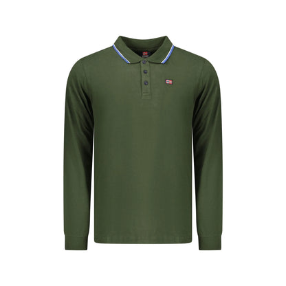 Norway 1963 Polo Uomo Verde Maniche Lunghe Cotone Ricamo Logo - foto prodotto