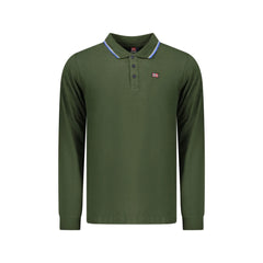 Norway 1963 Polo Uomo Verde Maniche Lunghe Cotone Ricamo Logo