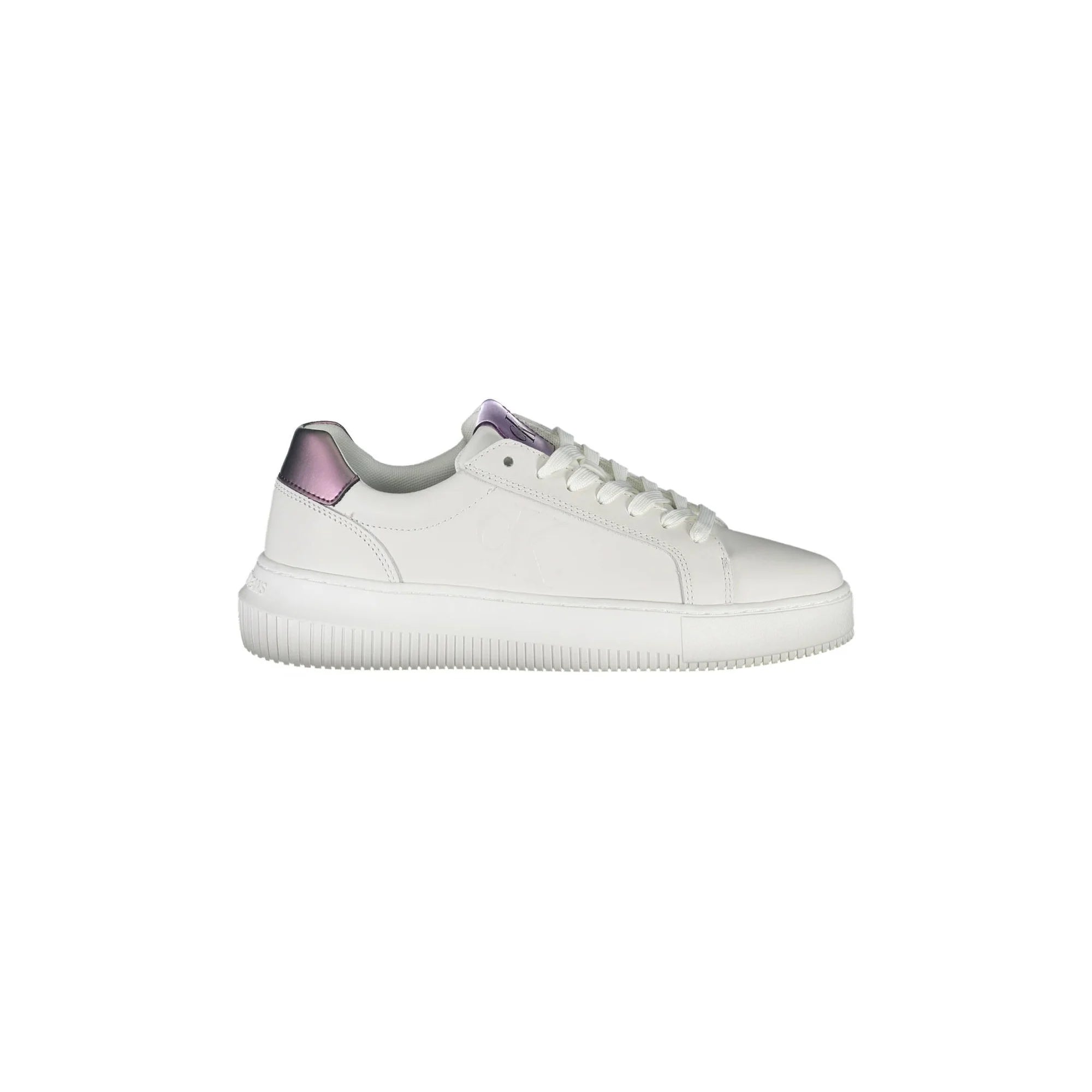 CALVIN KLEIN Scarpe Sneakers Donna Bianche con Dettagli a Contrasto Bianco - foto prodotto