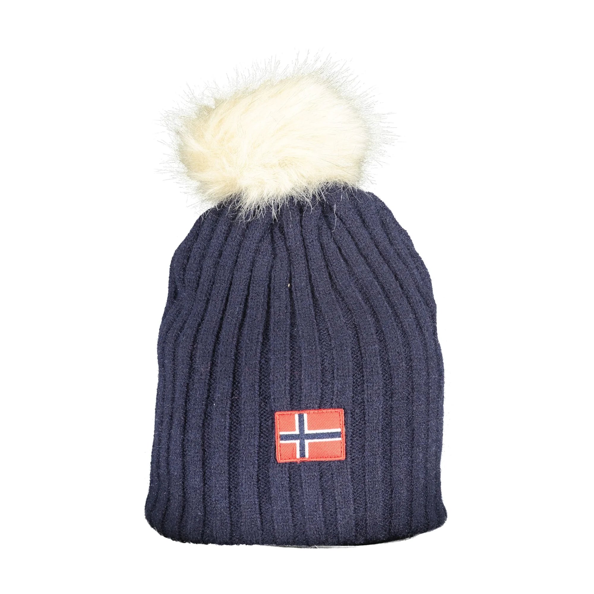 NORWAY 1963 Berretto Donna Blu scuro con Ponpon di Pelo e Logo Cappelli - foto prodotto
