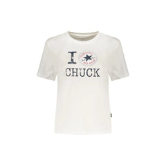 Converse T-Shirt Maniche Corte Donna Bianca Stampa Logo