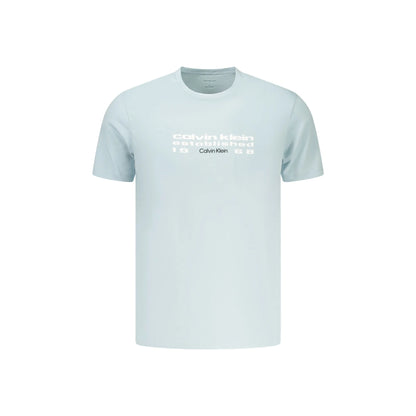 CALVIN KLEIN T-SHIRT MANICHE CORTE UOMO AZZURRO