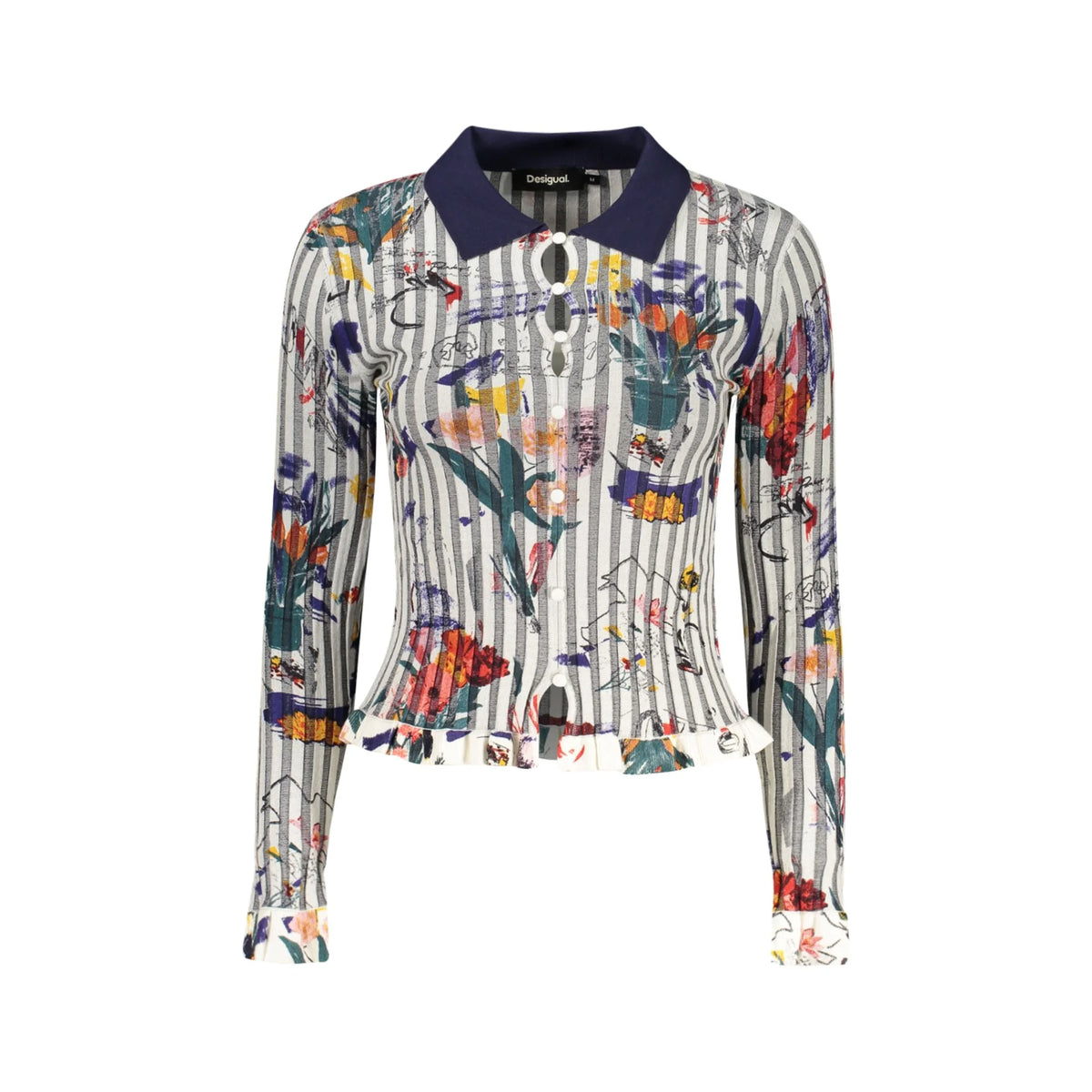 DESIGUAL MAGLIA DONNA BIANCO