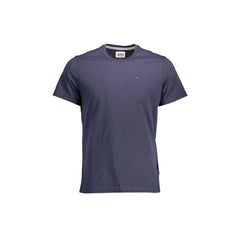 Tommy Hilfiger T-Shirt Ανδρική Μπλε Γύρος Κολλέ Μάλλινο Λογότυπο