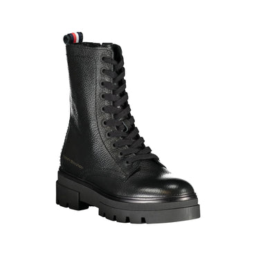 TOMMY HILFIGER Stivali Donna Neri con Lacci e Zip Laterale Stivaletti nero - vista 2