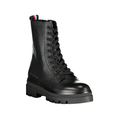 TOMMY HILFIGER Stivali Donna Neri con Lacci e Zip Laterale Stivaletti nero - vista 2