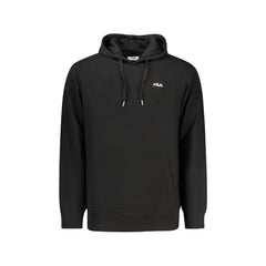 Fila Bluza Męska Czarna Z Kapturem Z Wysokim Kołnierzem Z Haftem Logo