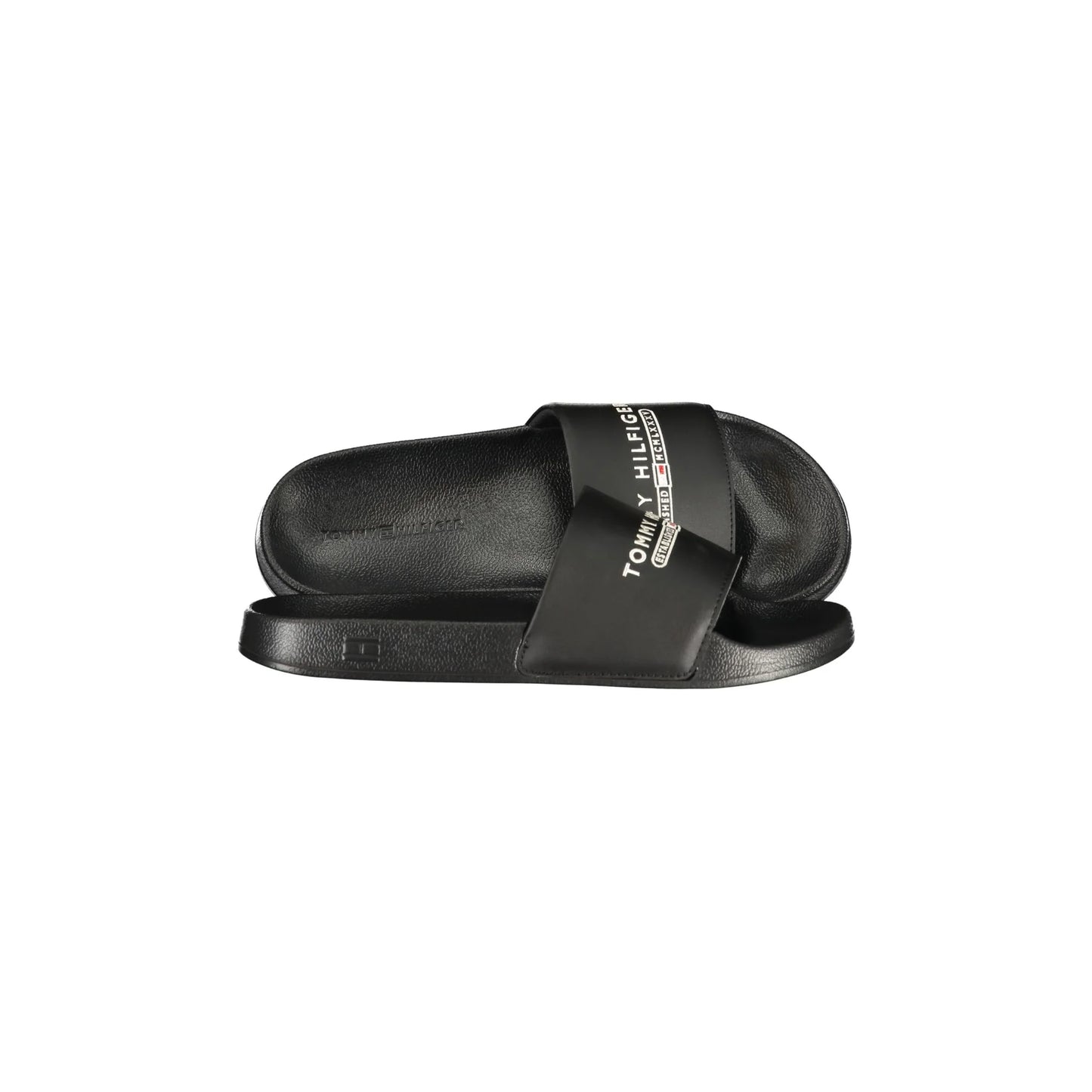 Tommy Hilfiger Ciabatte Uomo Nere Ricamo Logo nero - vista 2