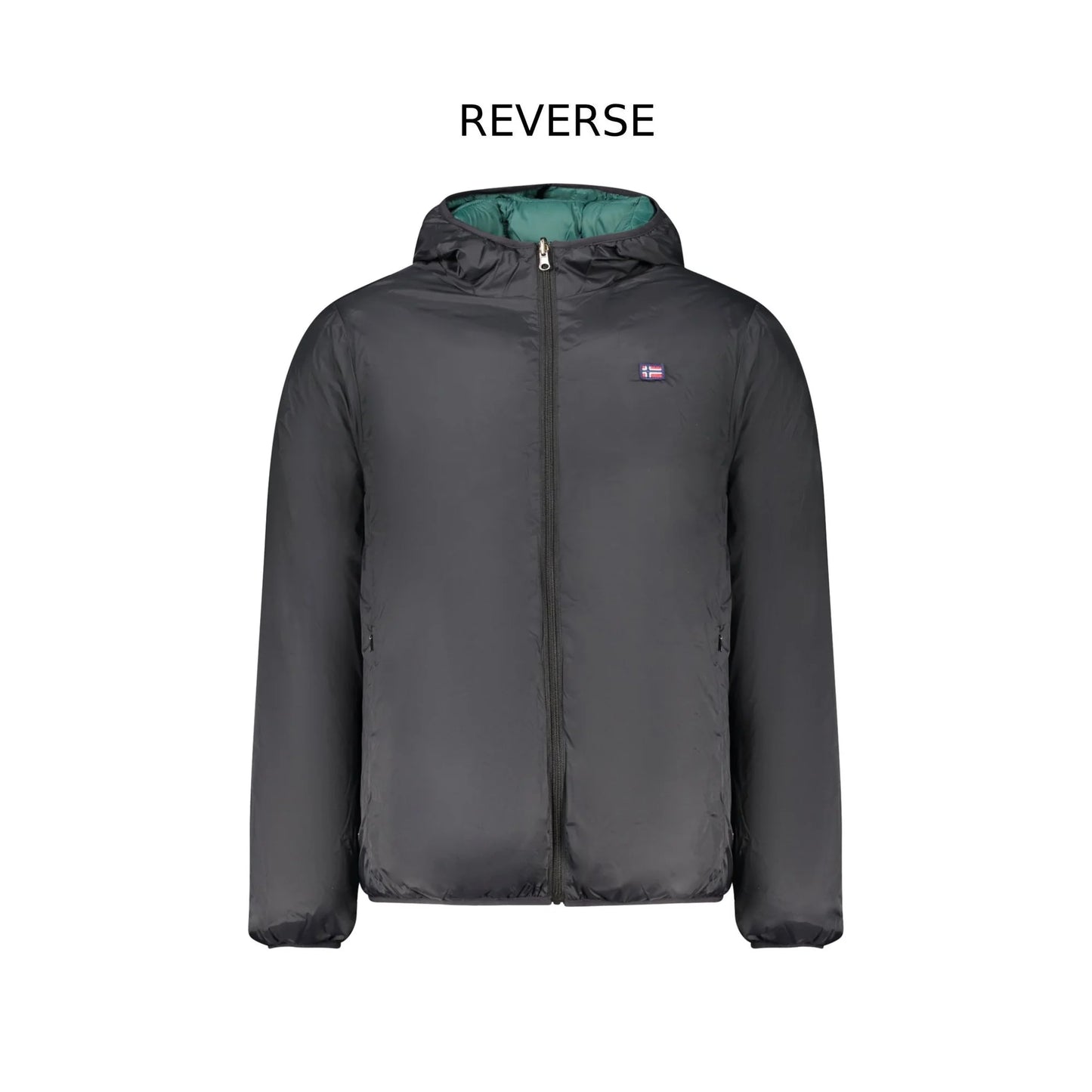 Norway 1963 Giubbotto Uomo Nero Cappuccio Reversibile Logo Giubbotti e Giacche - foto prodotto