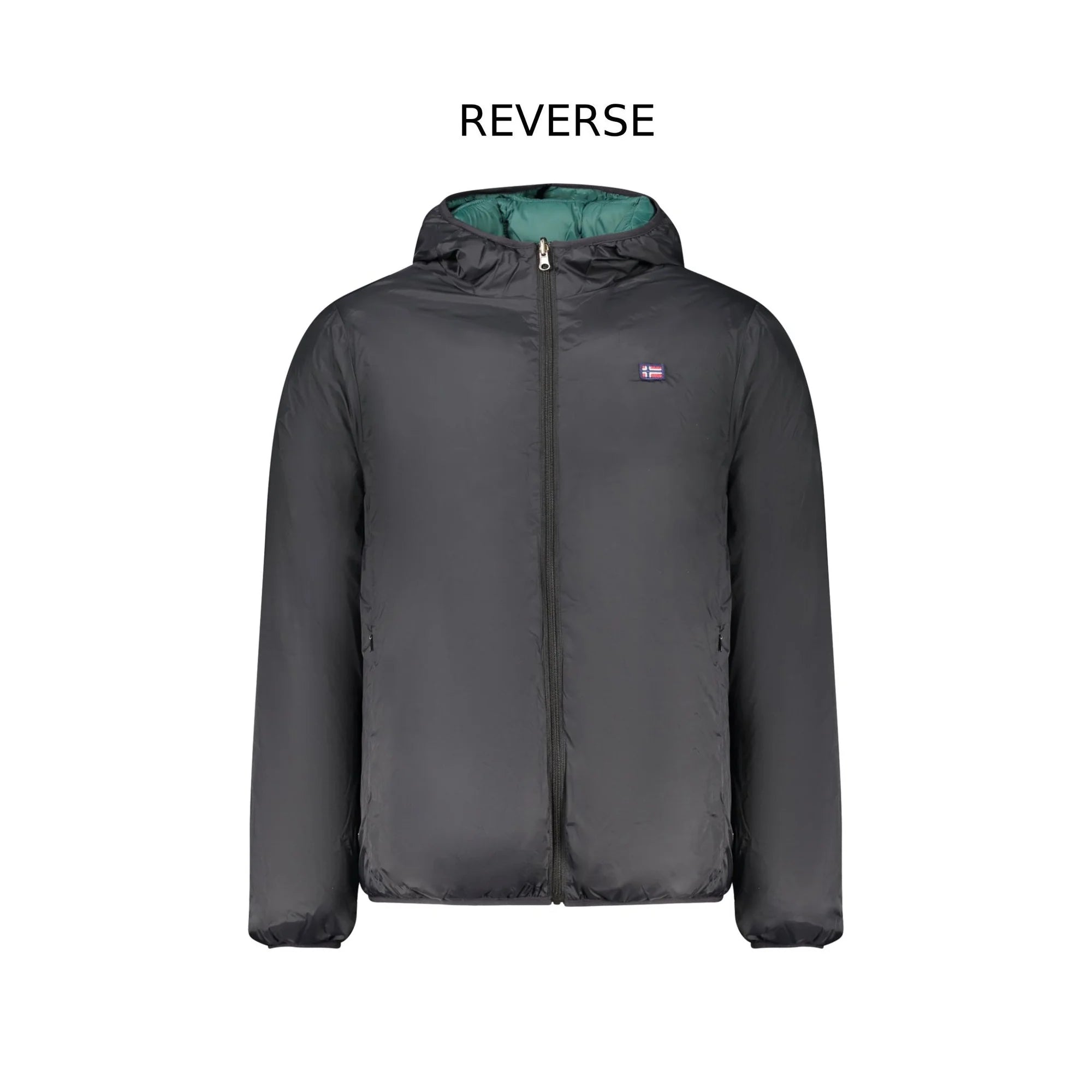 Norway 1963 Giubbotto Uomo Nero Cappuccio Reversibile Logo Giubbotti e Giacche - foto prodotto