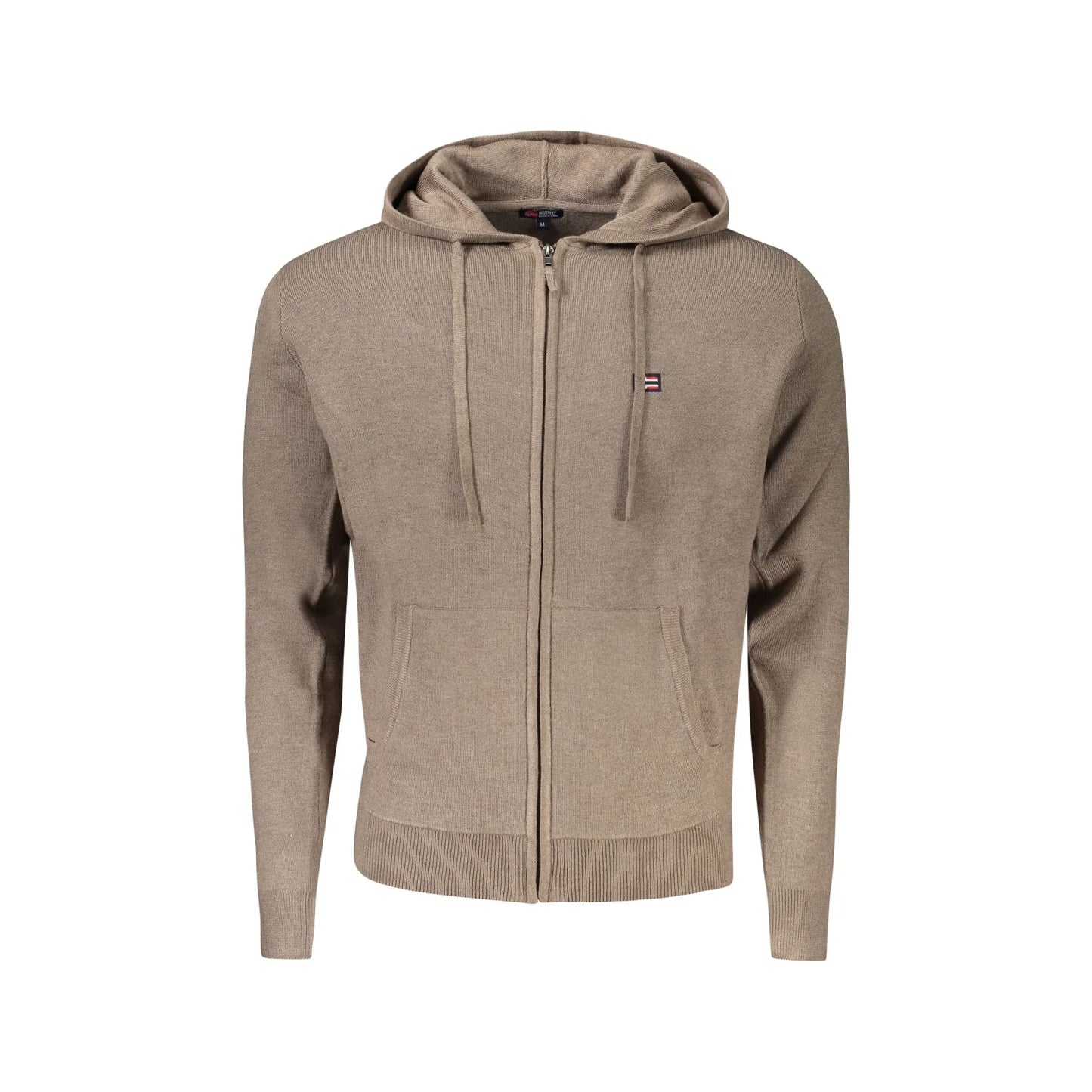 Norway 1963 Cardigan Uomo Marrone con Cappuccio e Zip Maglie - foto prodotto