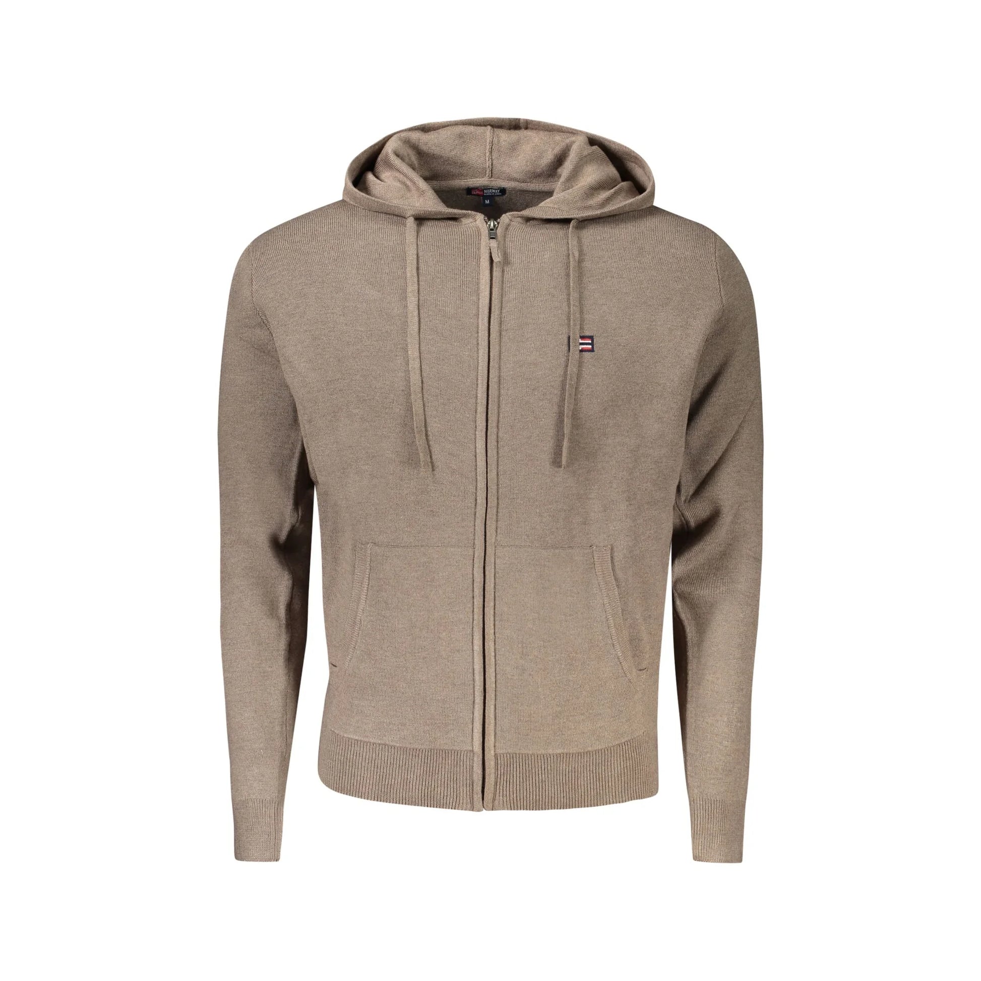 Norway 1963 Cardigan Uomo Marrone con Cappuccio e Zip Maglie - foto prodotto