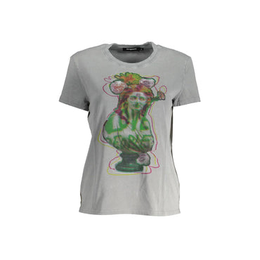 Desigual T-Shirt Maniche Corte Donna Grigia Stampa Grigio - foto prodotto