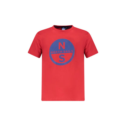 North Sails T-Shirt Maniche Corte Bambino Rossa Stampa Logo Rosso - foto prodotto