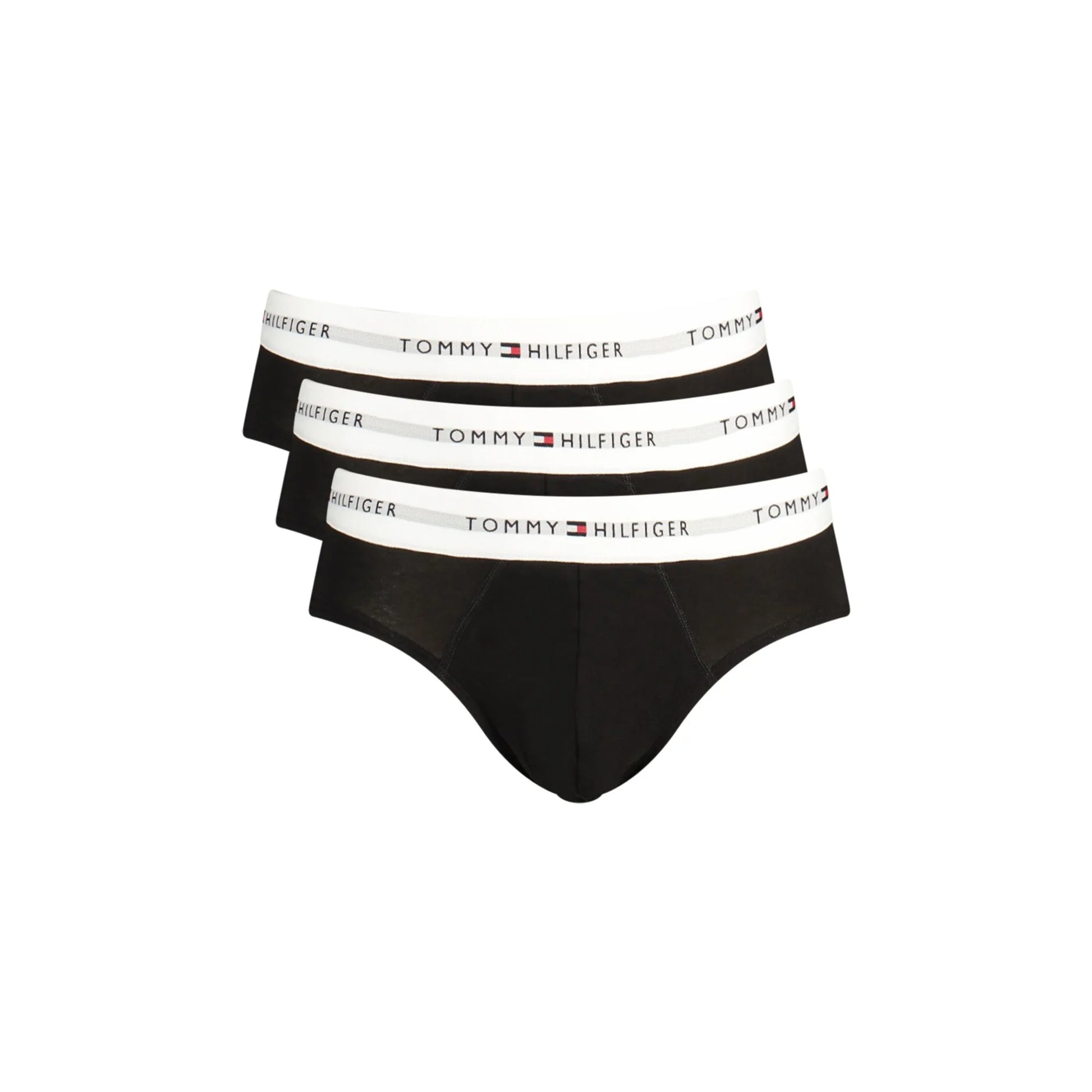 Tommy Hilfiger Slip Uomo Nero Tri-Pack Elastico Stampa Logo Intimo - foto prodotto